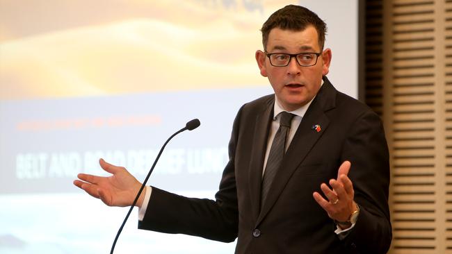 Victorian Premier Daniel Andrews speaks at a 2017 Australia-China, Belt and Road panel discussion in Melbourne. Picture: Stuart McEvoy