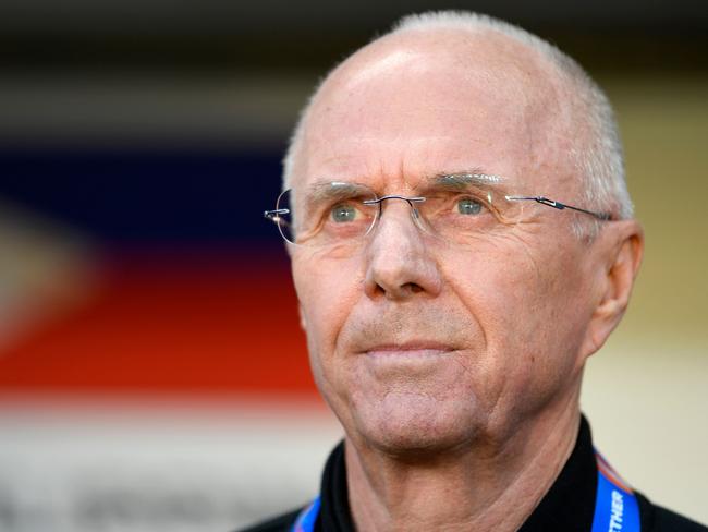 (FILES) Philippines' coach Sven-Goran Eriksson looks on during the 2019 AFC Asian Cup group C football match between Philippines and China at the Mohammed Bin Zayed Stadium in Abu Dhabi on January 11, 2019. Former England football manager Sven-Goran Eriksson has been diagnosed with pancreatic cancer and has at best "maybe a year" to live, he said on January 11, 2024. The 75-year-old Swede, who has managed a slew of high-profile teams and took England to World Cup quarter-finals in 2002 and 2006, announced in February last year that he was stepping back from public appearances "due to health. (Photo by Khaled DESOUKI / AFP)