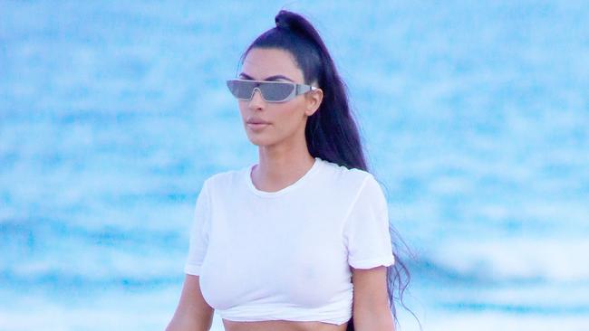 Kim Kardashian stopped traffic on the beach in Malibu over the weekend.