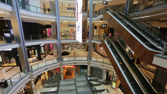 Westfield shopping centre in Chatswood, where the majority of stores are closed. Picture: Britta Campion