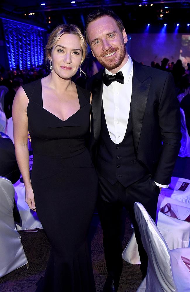 Actors Kate Winslet (L) and Michael Fassbender attend the 27th Annual Palm Springs International Film Festival Film Festival Awards Gala at Palm Springs Convention Center on January 2, 2016 in Palm Springs, California. Picture: Jason Merritt/Getty Images for PSIFF