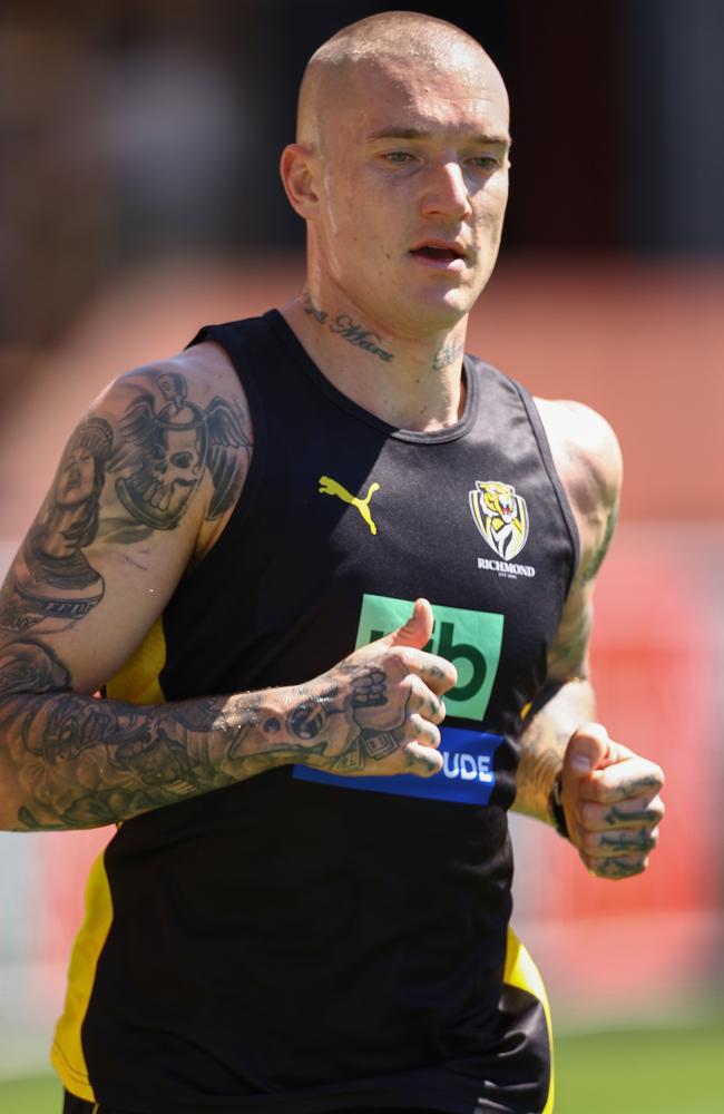 Dustin Martin pictured at a Tigers training session. Picture: Michael Klein