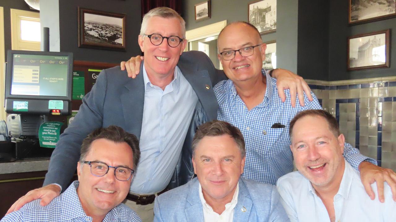 Tony Williams, Michael Kearney, Richard Coulson, Allen and Craig Atkinson at The Normanby on Melbourne Cup day.