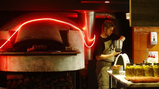 Chef Alex Huxtable preps food at CicciaBella Osteria. Picture: John Appleyard