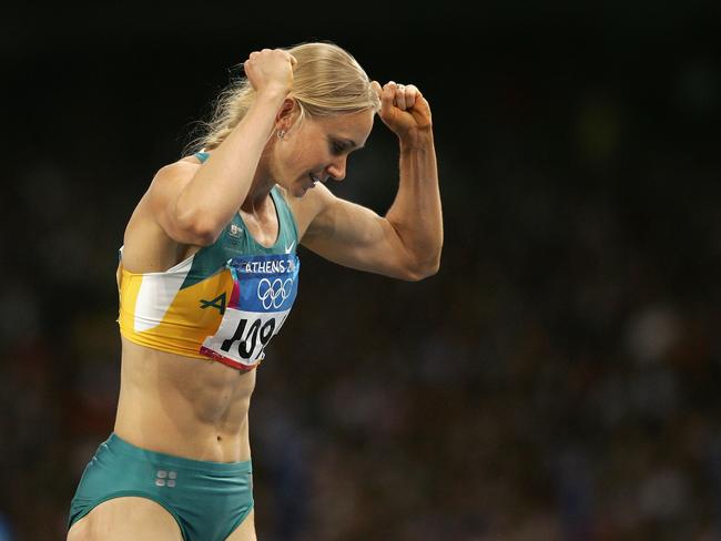 Bronwyn Thompson in action during the long jump final at the Athens Olympic Games in 2004. Picture: Mark Dadswell/Getty Images