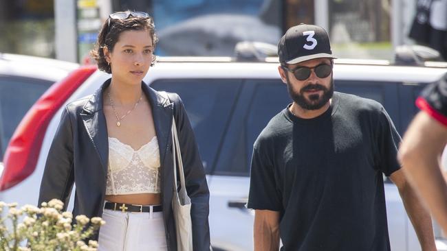 Zac Efron and girlfriend Vanessa Valladares head to Palace Cinemas in Byron Bay. Picture: Media Mode