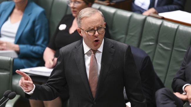 Anthony Albanese during Question Time at Parliament House in Canberra. Picture: NCA NewsWire / Martin Ollman