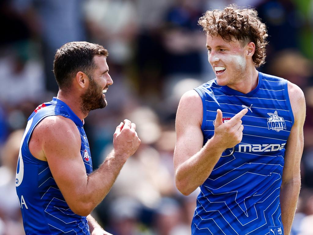 Darling (left) says he is already building a strong on-field bond with Nick Larkey. Picture: Dylan Burns / Getty Images