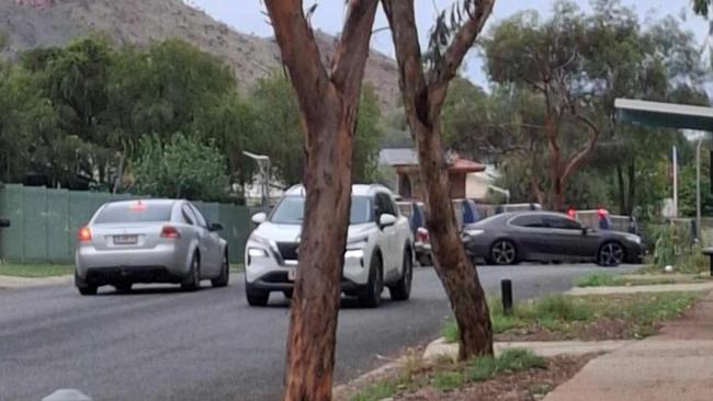 Northern Territory police responding a home invasion on Bokhara St, Larapinta, Alice Springs, Wednesday December 11 2024, where police allege a two-month-old baby and their mother were assaulted by two youths. Picture: Action for Alice