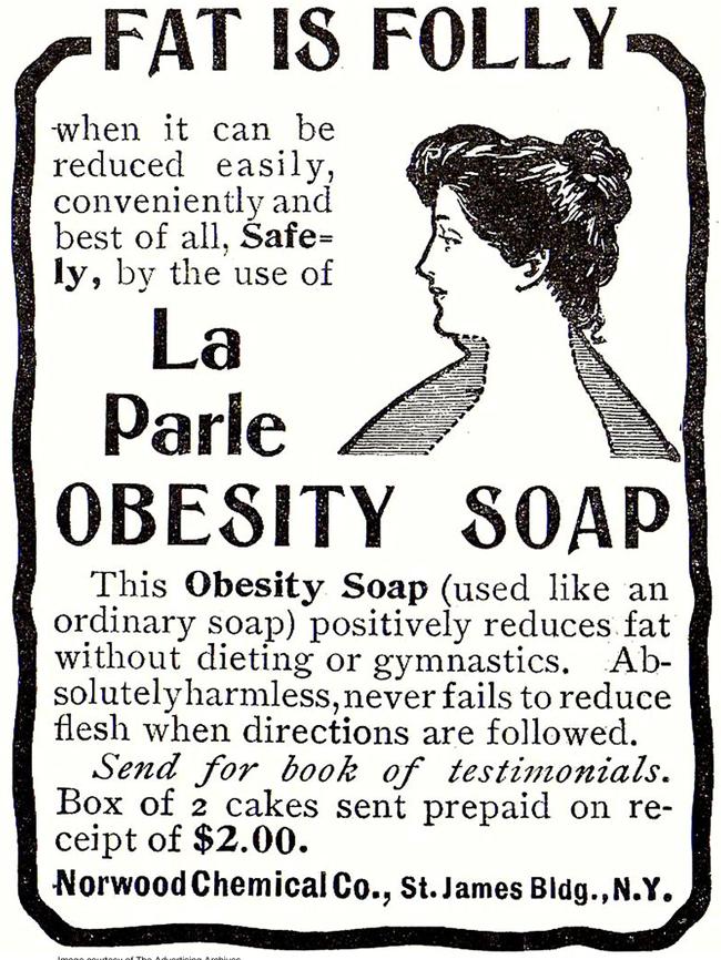 Even soap was pushed as a weight-loss aid in 1903. Picture: AP