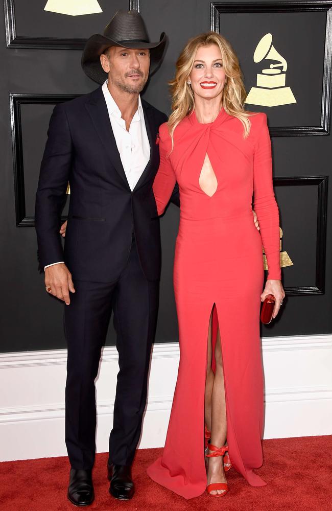 Tim McGraw and Faith Hill attend The 59th GRAMMY Awards at STAPLES Center on February 12, 2017 in Los Angeles, California. Picture: AFP