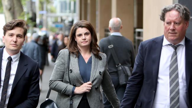 ABC reporter Louise Milligan testified at George Pell’s committal hearing at Melbourne Magistrates’ Court in March 2018. Picture: Stuart McEvoy