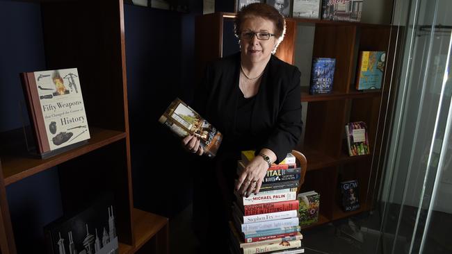 Mary Dalmau is the owner of Reader's Feast in Collins St, Melbourne, which weathered the demise of the RedGroup (which took with it, Borders, Angus & Robertson) and is one of Melbourne's most-loved indie bookshops. Picture: Andy Brownbill