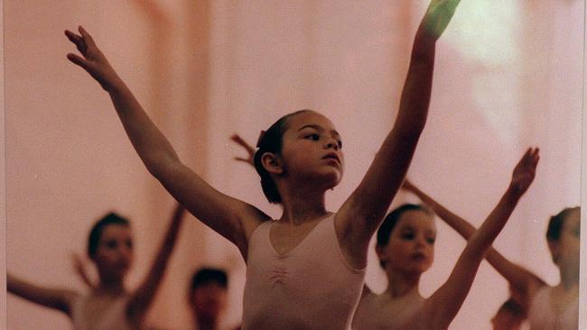 A younger Rachel Barber captured in the moment during a ballet routine.