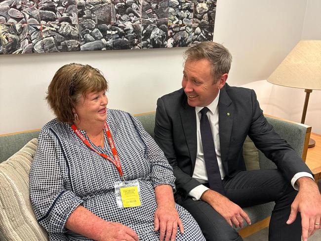 Garth Hamilton's commitment to help Kim Sutton's crusade saw her meet with Shadow Minister Anne Ruston in Canberra back in March. Photo: Facebook/Garth Hamilton