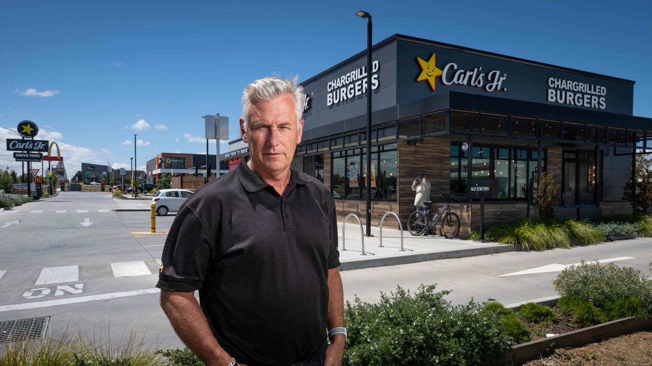 Franchisee of Carl's Jr Armstrong Creek Mark Creelman is worried the closure of the Surf Coast Highway will have a drastic effect on business. Picture: Brad Fleet