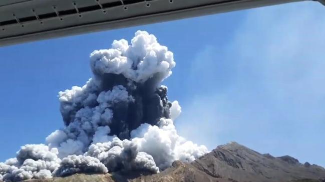 The volcano erupted shortly after the tourists returned to their boat. Picture: YouTube.