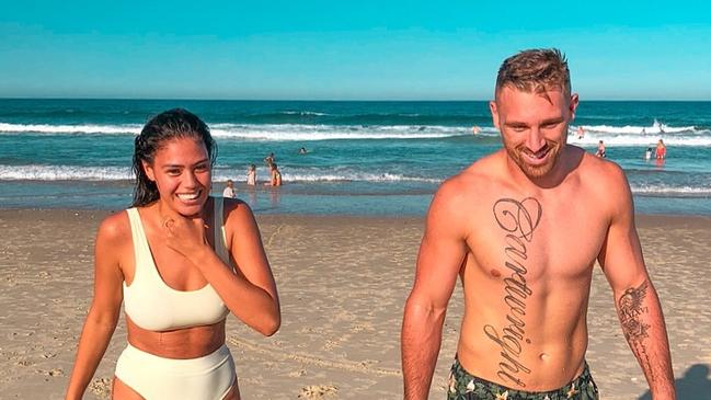 Bryce Cartwright with partner Shanelle Cartwright. Picture Supplied https://www.instagram.com/shanellept/?hl=en