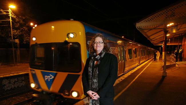 Train commuter Allison Christians at Moreland Station. She says the development must be sympathetic to the area. Picture: Ian Currie