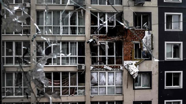 A destroyed building in Bucha. Picture: AFP.