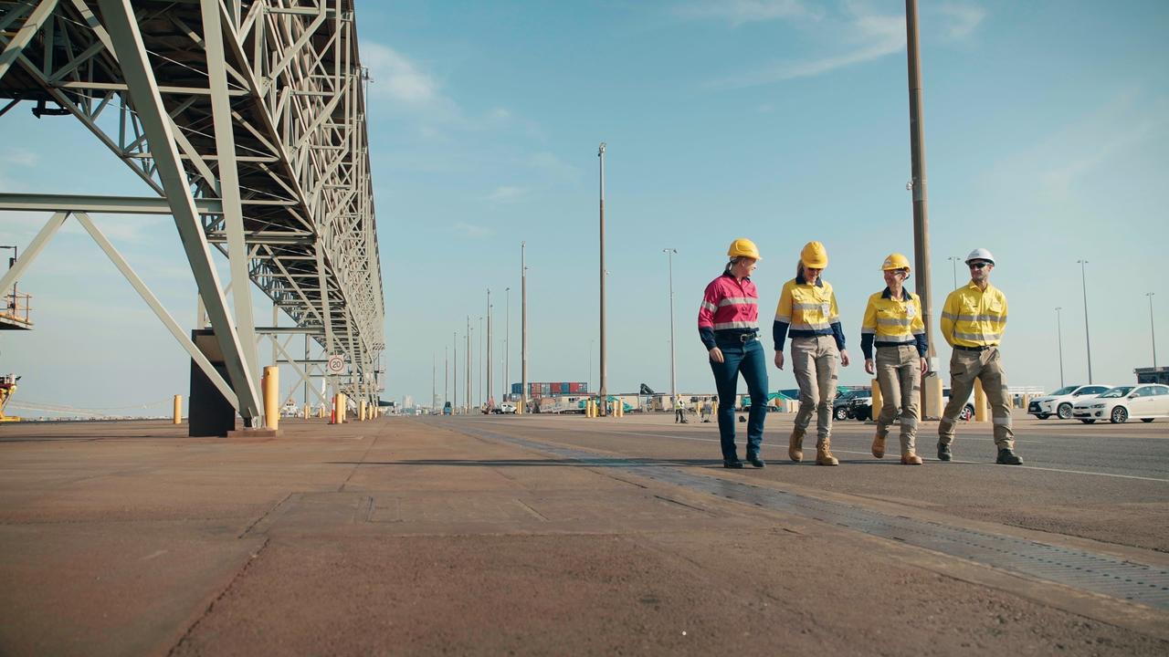 First shipment of Core Lithium Grant's mine spodumene concentrate being loaded at Darwin Port in May 2023.