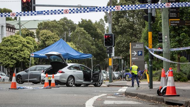 Police and emergency services attended the crash scene in Eveleigh where Jai was later taken to hospital in critical condition. Picture: Julian Andrews