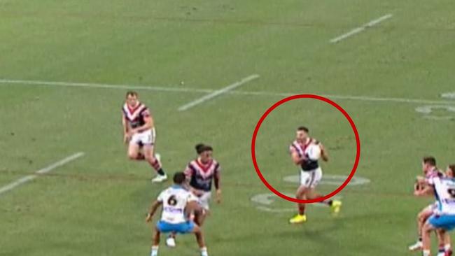 Tedesco was called for obstruction as well. Photo: Fox League