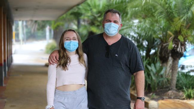 ‘Disappointing’ … Gavin Kerr and daughter India in Avalon today. Picture: Tim Hunter