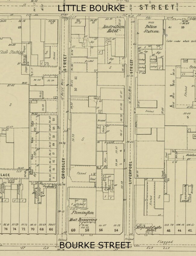 Liverpool and Crossley Streets on a circa 1895 map from Metropolitan Board of Works.
