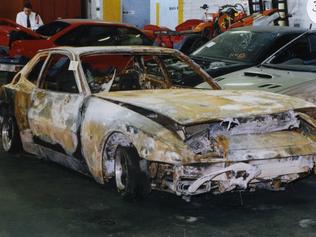 Nick Falos’s 1985 Porsche coupe, registered JD 944, was found incinerated in the Yarra State Forest, near Gladysdale.