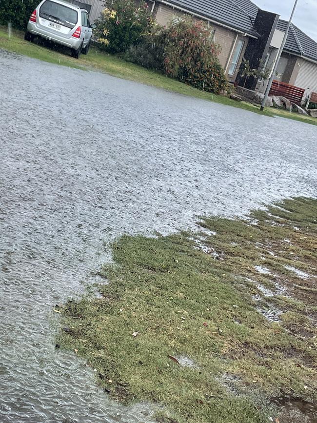 Water has reached driveways in West Lakes. Picture: Supplied