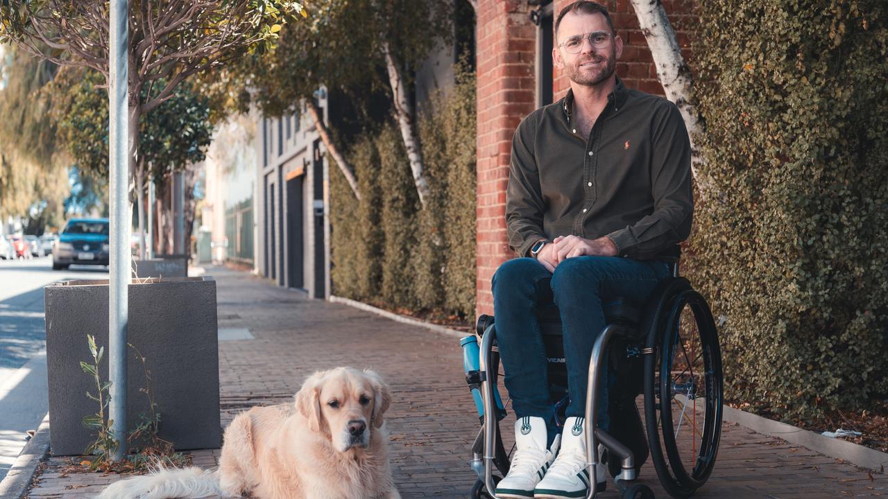 Shane Hryhorec and his service dog.