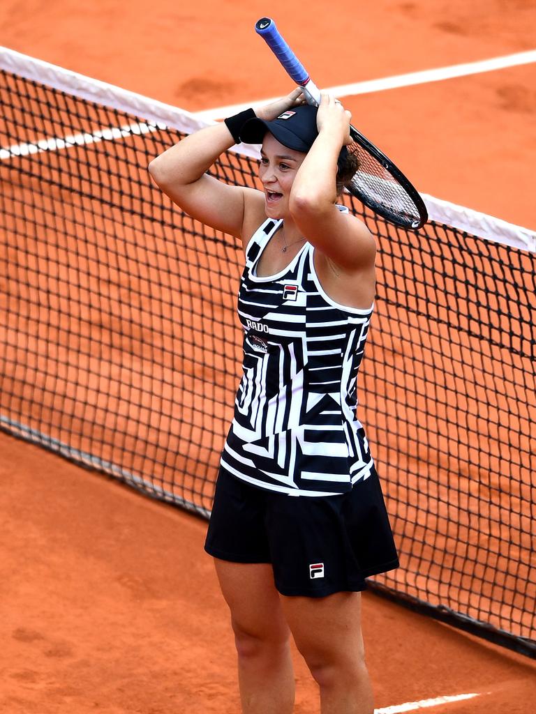 Never has Barty’s humility been more evident than in this snap taken the moment she’d realised she’d won her first ever major in Paris. The down-to-earth girl from Queensland couldn’t believe she’d just secured one of tennis’ most prized trophies in the city of lights. The only thing this photo doesn’t capture? A stunned Barty dropping a rogue f-bomb, because she was in so much shock. Photo: Clive Mason/Getty Images.