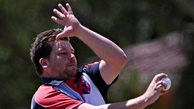 Narre South’s Callum Tout left day 1 with 6-27. Picture: Andy Brownbill