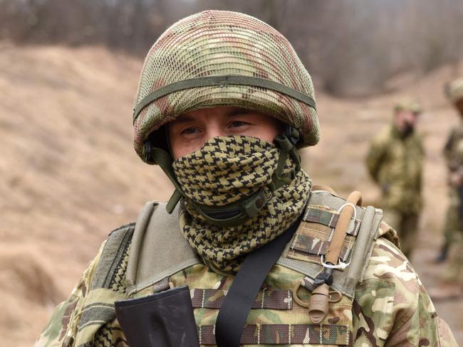 Members of the Ukrainian Territorial Defence Forces take part in tactical exercises near the western Ukrainian city of Lviv. Picture: AFP