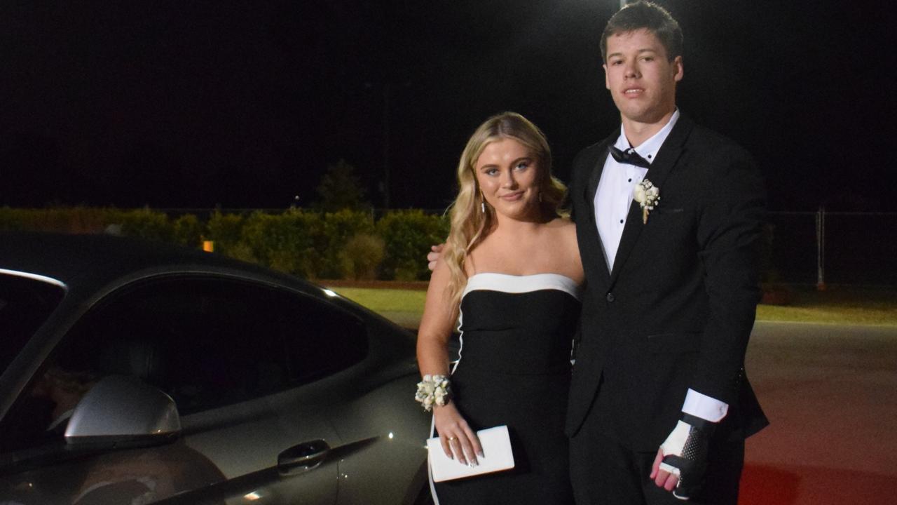 McKenzee Hale and Blake Jacobson stunned on the red carpet at Our Lady of Southern Cross College's formal for 2023. Picture: Emily Devon