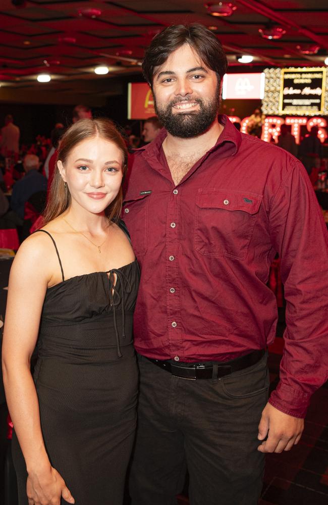 Hannah Stevenson and Lachlan Nassar at the Sports Darling Downs presentation dinner at Rumours International, Saturday, February 1, 2025. Picture: Kevin Farmer