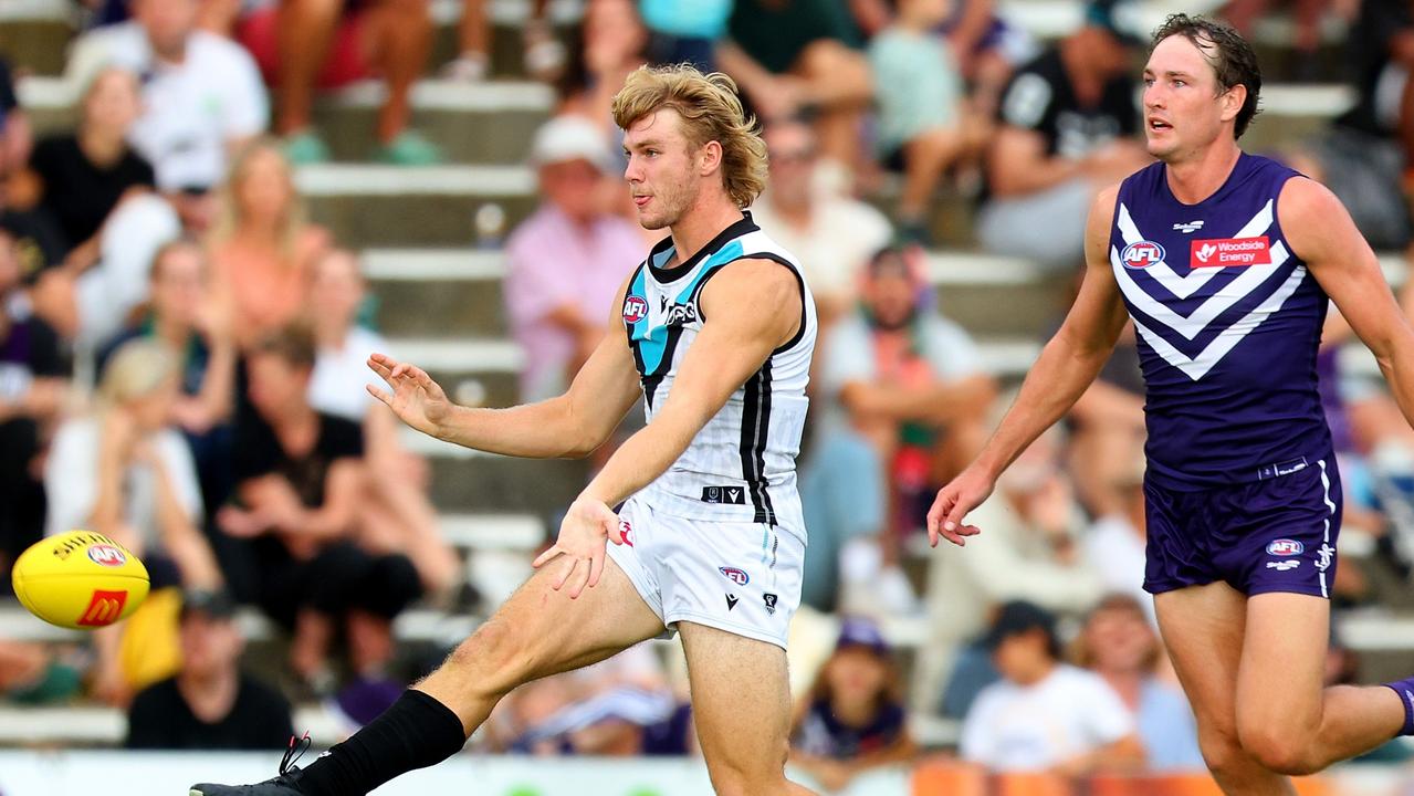 Horne-Francis showed promising signs in the loss. (Photo by James Worsfold/AFL Photos/via Getty Images)