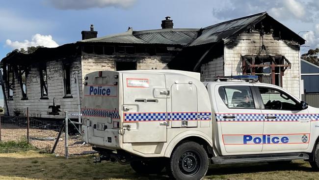 House fire at Wallangarra with police declaring it as "suspicious". Photo: Madison Mifsud-Ure / Stanthorpe Border Post