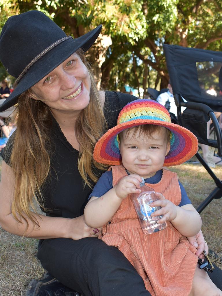 Rhea Mackellar with Dillon Tandy, 18 months, at Savour Seaforth 2021. Picture: Tara Miko