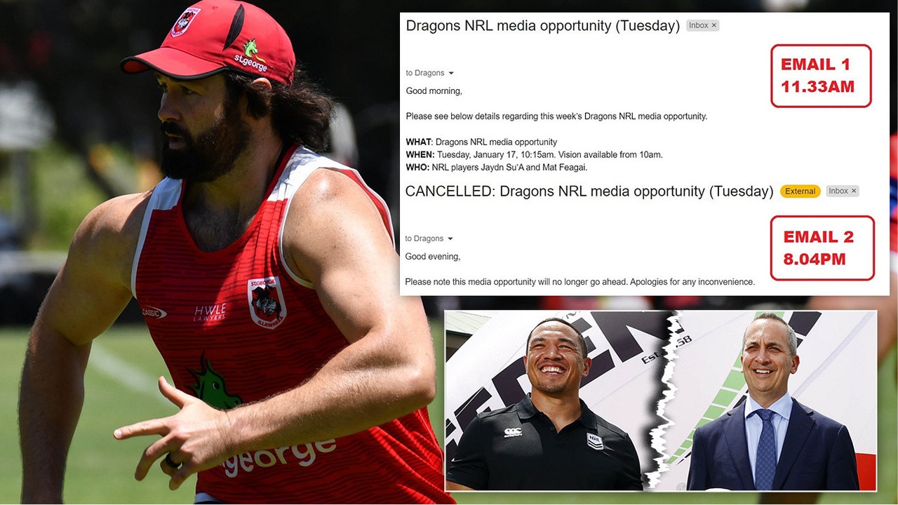 St George Illawarra cancelled a media opportunity.