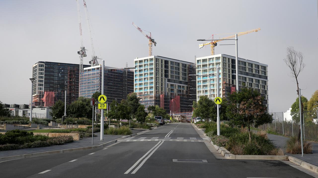 The Macquarie Park building site where a scaffolding collapse claimed the life of an 18-year-old apprentice. Picture: Richard Dobson