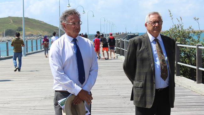 Up for the challenge: Coffs Harbour mayor Paul Amos and councillor George Cecato.