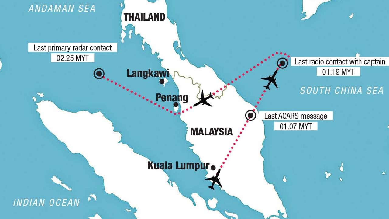Route map of MH370 Pic : News