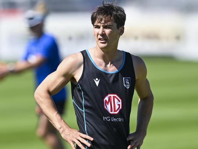 Connor Rozee of Port Adelaide during Port Power training at Alberton Oval Monday,September,11,2023.Picture Mark Brake