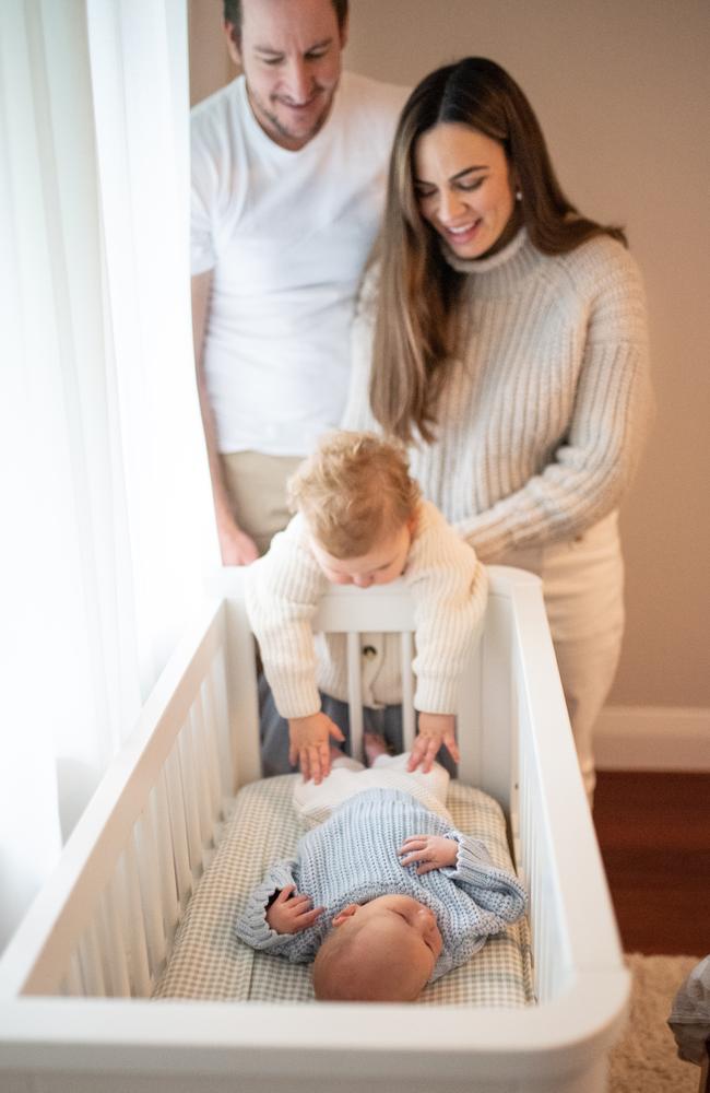 Kate Smithers with partner Bret, daughter Sunny and baby son Jagger.