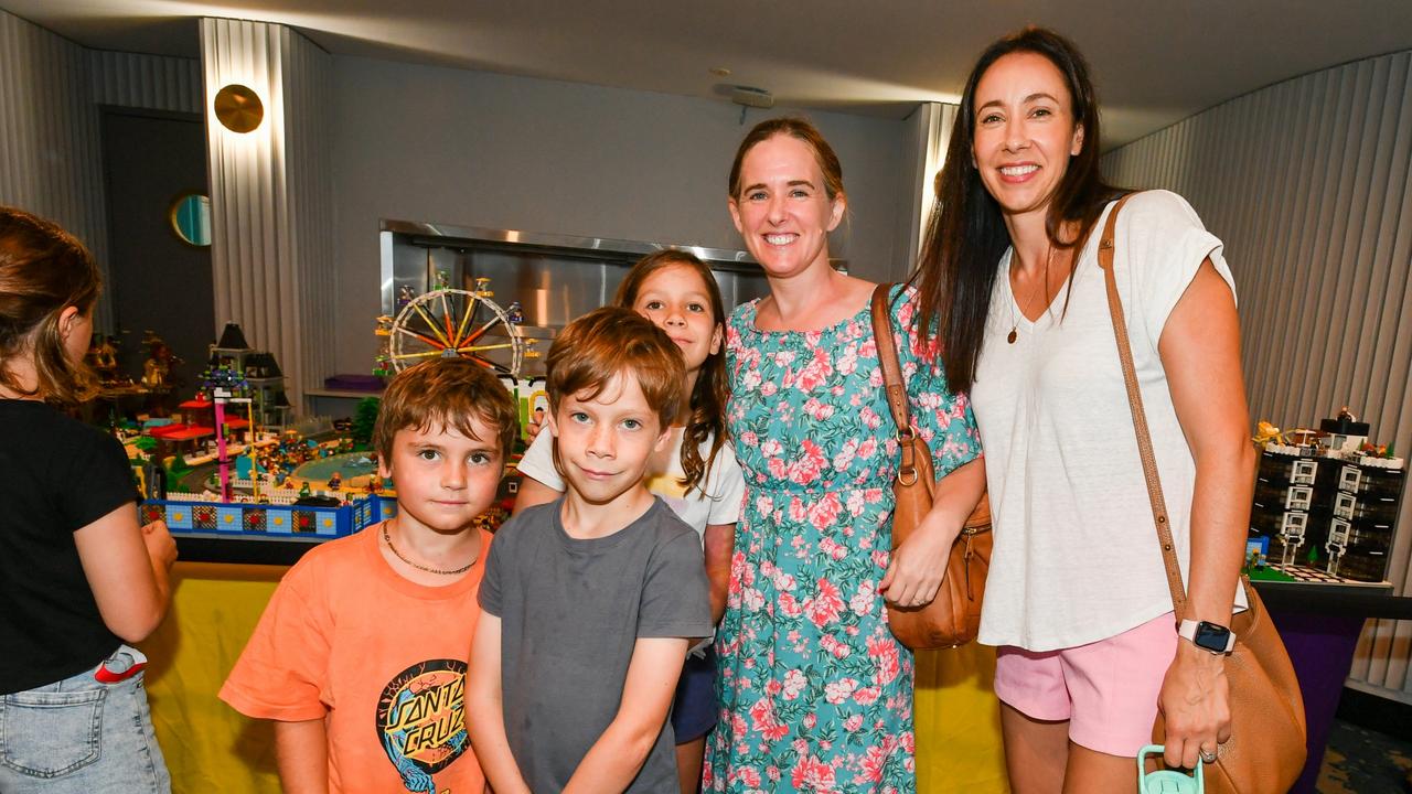 Having a "rad time" at the Ballina Brick Event are Rebecca, Eden, and Henry Gourley with Alanna Coxon and Frankie Gerard.