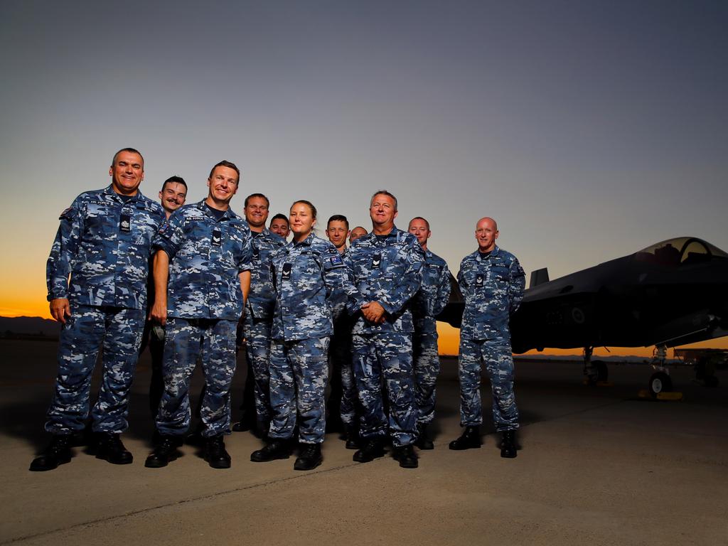 Australian Pilots training in the F35 fighter Jets Luke Airforce Base in Phoenix Arizona. Picture: Nathan Edwards