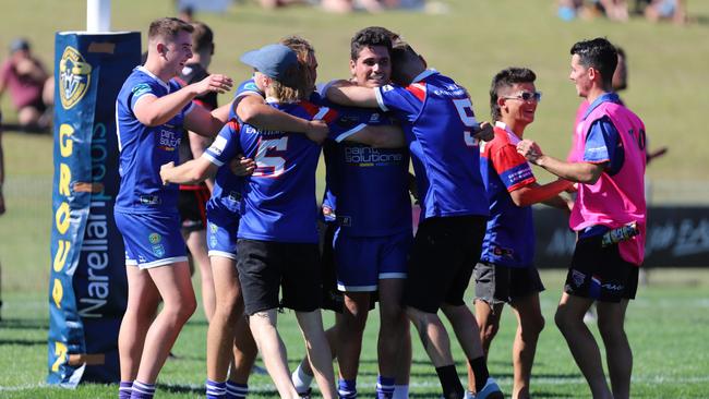 Gerringong celebrate the reserve grade grand final win. Picture: Steve Montgomery Sports Photography