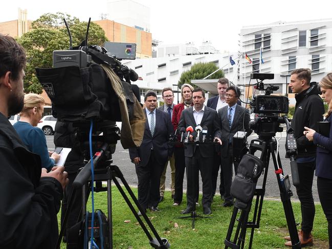 Matthew Guy at Geelong on Thursday.